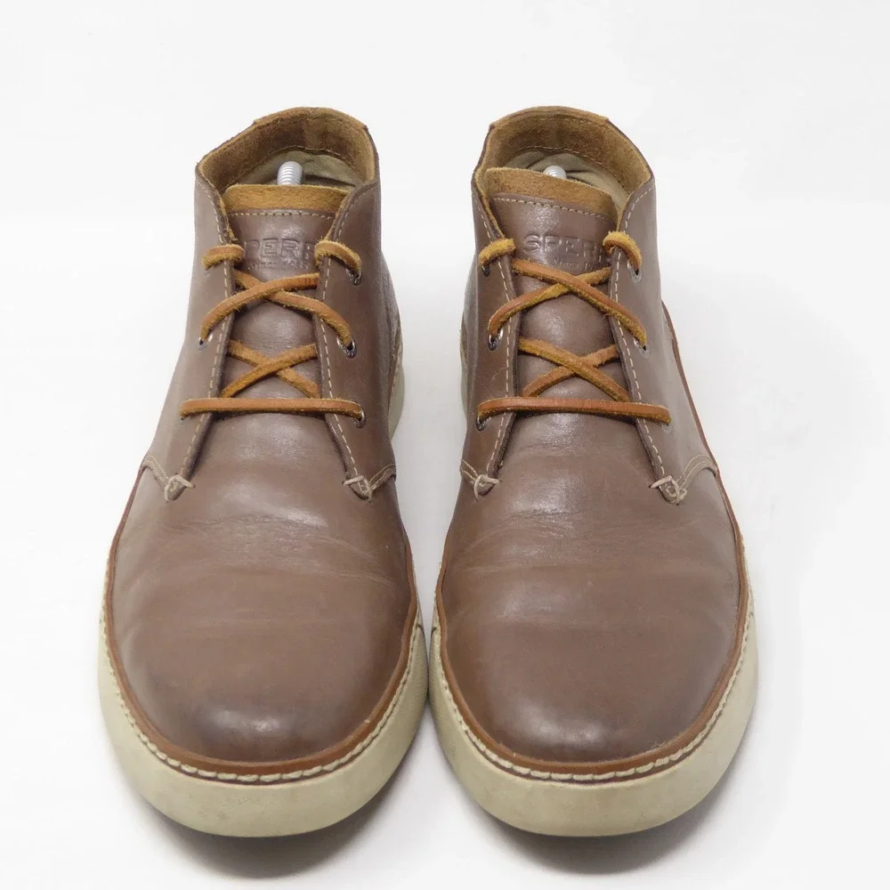 Sperry Mens Clipper Chukka Boots Brown Leather STS13450 9.5